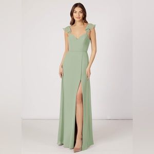 Azazie Everett Bridesmaid A-Line Dress in Dusty Sage
